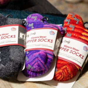 Three pairs of socks are shown with different colors.